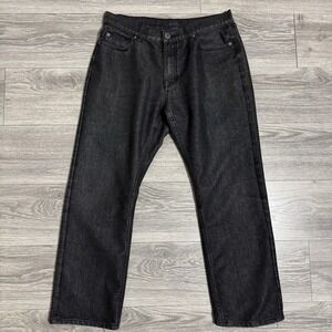 Vintage Genes Black Slim Straight Fit Mens Black Jeans W36 L32 Classic Punk Rock